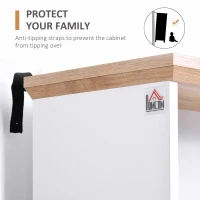 HOMCOM 71" Buffet with Hutch, Kitchen Pantry Cabinet, Bookcase with Drawers & Shelves for Living Room, White(m-6)