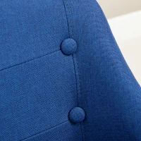 HOMCOM Counter Height Bar Stools Set of 2, Adjustable Bar Chair, Swivel Fabric Kitchen Stools with Back, Armrests and Footrest for Kitchen Counter and Dining Room, Dark Blue(m-9)