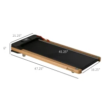 Soozier Wood Walking Pad, Smart Under Desk Treadmill, Walking Jogging Machine with Blue Tooth Speaker, Remote Control, 12 Pre-Programs, Transport Wheels and LED Display for Home Gym Office(m-3)