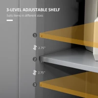 kleankin Bathroom Cabinet Organizer, Freestanding Small Storage Cabinet with Drawer and Adjustable Shelf for Living Room, or Entryway, Grey(m-5)