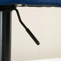 HOMCOM Counter Height Bar Stools Set of 2, Adjustable Bar Chair, Swivel Fabric Kitchen Stools with Back, Armrests and Footrest for Kitchen Counter and Dining Room, Dark Blue(m-8)