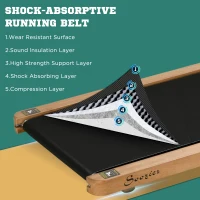 Soozier Wood Walking Pad, Smart Under Desk Treadmill, Walking Jogging Machine with Blue Tooth Speaker, Remote Control, 12 Pre-Programs, Transport Wheels and LED Display for Home Gym Office(m-5)