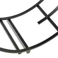Outsunny 28" Round Firewood Rack Holder Log Storage Rack, 110 lbs. Weight Capacity, Black(m-10)
