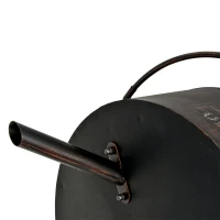 Outsunny 30" Outdoor Fire Pit with Screen Cover, Portable Wood Burning Firebowl Basin with Poker for Patio, Backyard, Black(m-10)