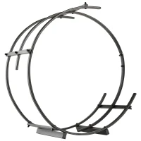 Outsunny 28" Round Firewood Rack Holder Log Storage Rack, 110 lbs. Weight Capacity, Black(m-2)