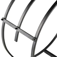 Outsunny 28" Round Firewood Rack Holder Log Storage Rack, 110 lbs. Weight Capacity, Black(m-9)