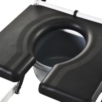 HOMCOM Personal Mobility Assist Bedside Commode Toilet Chair with 30° Reclining Backrest & Four Rolling Wheels(m-15)