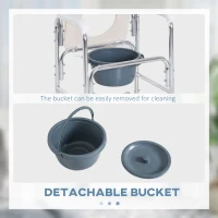 HOMCOM Personal Mobility Durable Waterproof Shower Accessible Transport Commode Medical Rolling Chair(m-4)