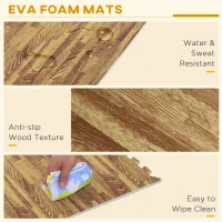 Soozier 18 Piece 24" x 24" High-Density Water Resistant Interlocking Foam Floor Tile Mats 72Sqft- Light Wood Grain(m-7)