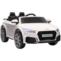 Aosom 6V Audi TT RS Kids Licensed Ride On Car Toy Battery Powered High/Low Speed with Headlight Music and Remote Control - White(m-1)