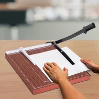 HOMCOM Paper Trimmer Cutter 12-Sheet Capacity with with Heavy Duty Gridded Base, A3 Professional Guillotine for Home and Office(m-1)