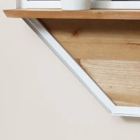 HOMCOM 24"x24"/61x61cm Octagon Wall Mirror with Wood Storage Shelf, Modern Mirror for Living Room or Bedroom Wall, White(m-9)