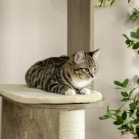 PawHut 65" Cat Tree Tower, Cat Condo Furniture, Multi-Level Activity Center with Jute Scratching Posts, Carpeted Perches(m-9)