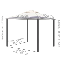Outsunny 10' x 10' Soft Top Gazebo Canopy Tent w/ Double Roof, Eaves Design and Mesh Netting Sidewall Outdoor Patio Large Garden(m-3)