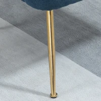 HOMCOM Velvet Accent Chairs, Modern Living Room Chair, Tall Back Leisures Chair with Steel Legs for Bedroom, Dinning Room, Waiting Room, Blue(m-10)
