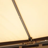 Outsunny 10' x 10' Soft Top Gazebo Canopy Tent w/ Double Roof, Eaves Design and Mesh Netting Sidewall Outdoor Patio Large Garden(m-9)