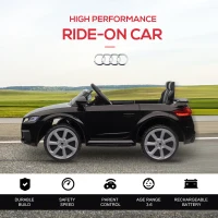 Aosom 6V Kids Electric Ride On Car, Licensed Audi TT RS with Suspension System and Remote Control, Horn, 5 Songs, Lights, MP3 Player - Black(m-6)