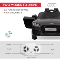 Aosom 6V Kids Electric Ride On Car, Licensed Audi TT RS with Suspension System and Remote Control, Horn, 5 Songs, Lights, MP3 Player - Black(m-5)