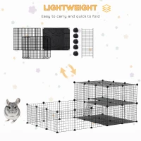 PawHut Pet Playpen, Guinea Pig Playpen, Customizable Rabbit Cage, Portable Metal Wire Pet Small Animal Fence with Door for Chinchilla, Ferret, Indoor & Outdoor Yard, 46 Panels(m-6)