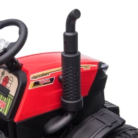 Aosom 12V Kids Ride On Tractor, Extra Large Kids Electric Battery Powered Car Toy with Back Trailer, Adjustable Speed, and LED Headlights, Red(m-14)