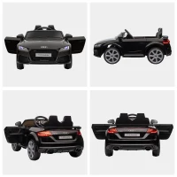 Aosom 6V Kids Electric Ride On Car, Licensed Audi TT RS with Suspension System and Remote Control, Horn, 5 Songs, Lights, MP3 Player - Black(m-8)
