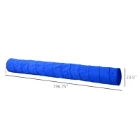PawHut 16.4' 300D Oxford Portable Puppy Dog Tunnel Pet Agility Exercise Training Soft Crate, Blue(m-3)