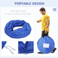 PawHut 16.4' 300D Oxford Portable Puppy Dog Tunnel Pet Agility Exercise Training Soft Crate, Blue(m-4)