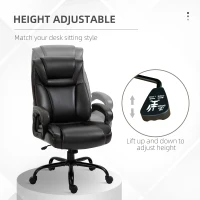 Vinsetto Big and Tall 400lbs Executive Office Chair with Wide Seat, Computer Desk Chair with High Back PU Leather Ergonomic Upholstery, Adjustable Height and Swivel Wheels, Brown(m-5)
