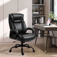 Vinsetto Big and Tall 400lbs Executive Office Chair with Wide Seat, Computer Desk Chair with High Back PU Leather Ergonomic Upholstery, Adjustable Height and Swivel Wheels, Brown(m-10)