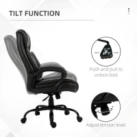 Vinsetto Big and Tall 400lbs Executive Office Chair with Wide Seat, Computer Desk Chair with High Back PU Leather Ergonomic Upholstery, Adjustable Height and Swivel Wheels, Brown(m-6)