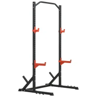 Soozier Multifunction Power Rack, Adjustable Squat Rack Stand with Pull Up Bar and Weight Plate Rack, Barbell Rack for Home Gym Weight Lifting(m-2)
