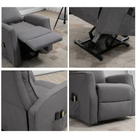 HOMCOM Electric Lift Chair, Power Chair Recliner with 8 Massage Vibration Points, Remote Control, Side Pockets, Dark Grey(m-10)