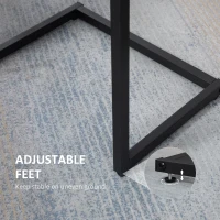 HOMCOM Nesting End Tables Set of 3, Industrial C-Shaped Snack Side Table with Steel Frame for Sofa Couch, Bed, Living Room, Rustic Brown(m-6)