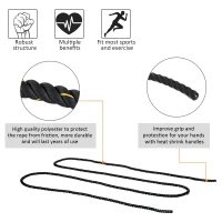 HOMCOM Poly Dacron Battle Rope 30ft Exercise Workout Rope Fitness Undulation Rope for Strength Training, Cardio, Exercise Rope(m-5)
