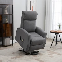 HOMCOM Electric Lift Chair, Power Chair Recliner with 8 Massage Vibration Points, Remote Control, Side Pockets, Dark Grey(m-1)
