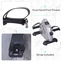 Soozier Portable Mini Pedal Exercise Bike Indoor Cycle Fitness Arm Leg w/ LCD Display, Silver(m-5)