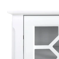 HOMCOM Sideboard Cabinet, Buffet Table with Double Framed Glass Doors, 2 Adjustable Shelves and Elevated Base White(m-10)