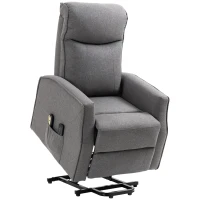HOMCOM Electric Lift Chair, Power Chair Recliner with 8 Massage Vibration Points, Remote Control, Side Pockets, Dark Grey(m-2)