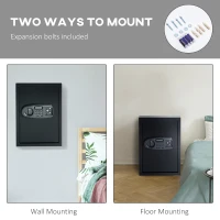 HOMCOM 2.2cf Electronic Wall Safe Box Digital Lock Safety Cash Jewellery Security Home Office Hotel(m-6)