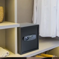 HOMCOM 2.2cf Electronic Wall Safe Box Digital Lock Safety Cash Jewellery Security Home Office Hotel(m-7)