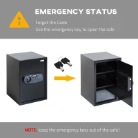 HOMCOM 2.2cf Electronic Wall Safe Box Digital Lock Safety Cash Jewellery Security Home Office Hotel(m-5)