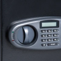 HOMCOM 2.2cf Electronic Wall Safe Box Digital Lock Safety Cash Jewellery Security Home Office Hotel(m-8)