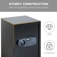 HOMCOM 2.2cf Electronic Wall Safe Box Digital Lock Safety Cash Jewellery Security Home Office Hotel(m-4)