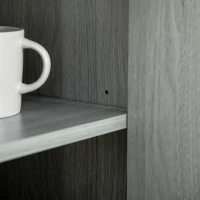 HOMCOM Sideboard Buffet Cabinet, Kitchen Cabinet with Metal Grid Flip Drawer, Adjustable Shelf, Accent Cabinet for Living Room, Grey(m-9)