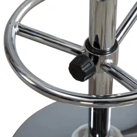 HOMCOM Square Pub Table Counter Bar Table with Faux Leather Tabletop and Adjustable Footrest for Living Room, Kitchen(m-9)