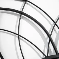 HOMCOM 31" x 31" Modern Flower Wall Mirror, Decorative Mirror for Living Room, Bedroom, Entryway, Home Decor, Black(m-9)