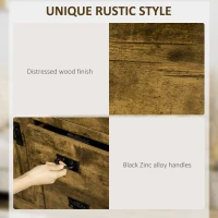 HOMCOM Industrial Sideboard Buffet Cabinet, Kitchen Cabinet with 4 Drawers, 1 Door, Adjustable Shelf Coffee Bar Cabinet, Rustic Brown(m-5)