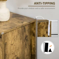 HOMCOM Industrial Sideboard Buffet Cabinet, Kitchen Cabinet with 4 Drawers, 1 Door, Adjustable Shelf Coffee Bar Cabinet, Rustic Brown(m-6)