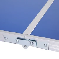 Outsunny Folding Tennis Table Portable Picnic Multifunctional Table Height Adjustable Aluminum Alloy Indoor and Outdoor w/ Net, 2 Table Tennis Paddles and Ping Pong Balls(m-11)