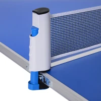 Outsunny Folding Tennis Table Portable Picnic Multifunctional Table Height Adjustable Aluminum Alloy Indoor and Outdoor w/ Net, 2 Table Tennis Paddles and Ping Pong Balls(m-9)